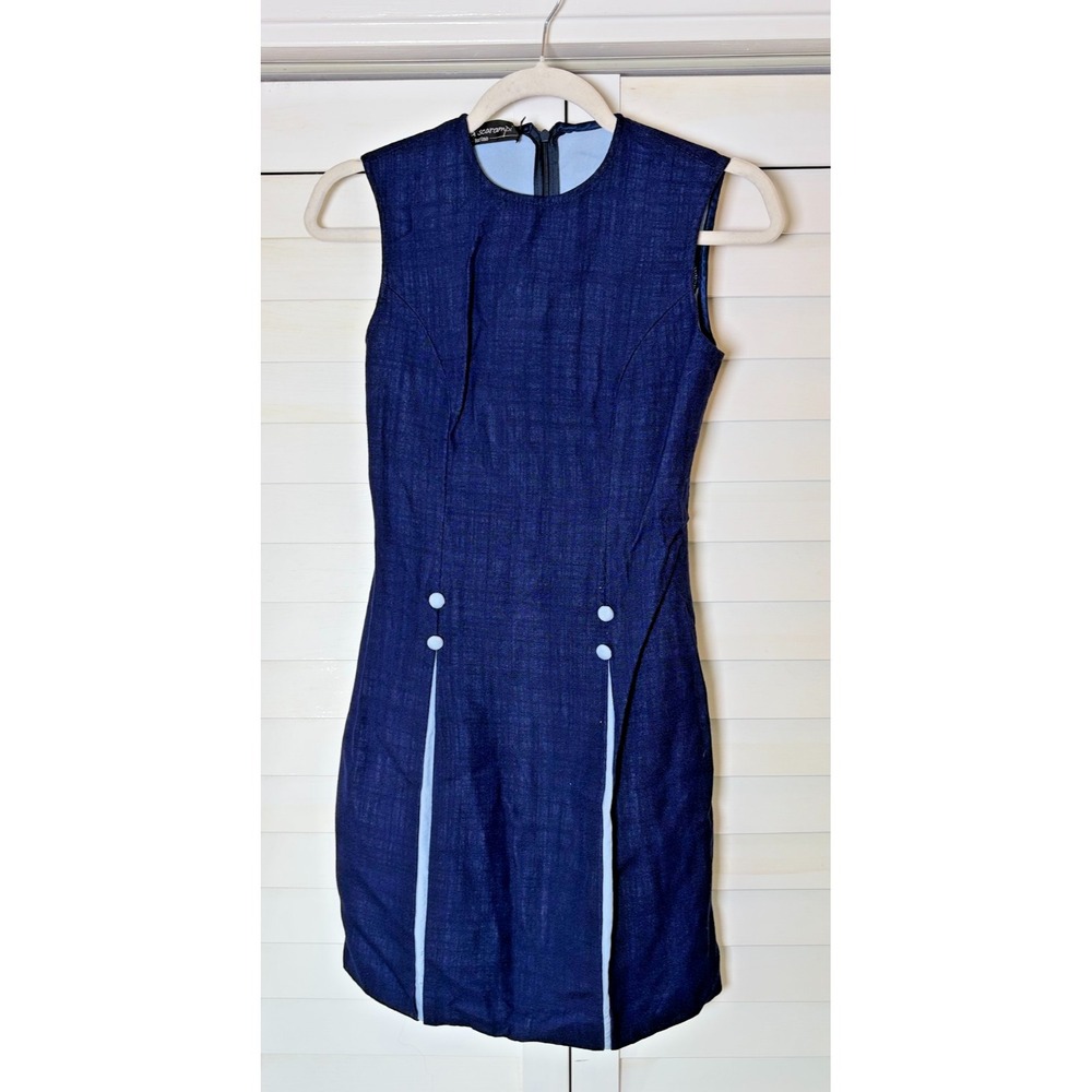 Vtg. Marta Scarampi Torino Linen Women's Dress Italian Designer Luxe | Sz 38/2-4